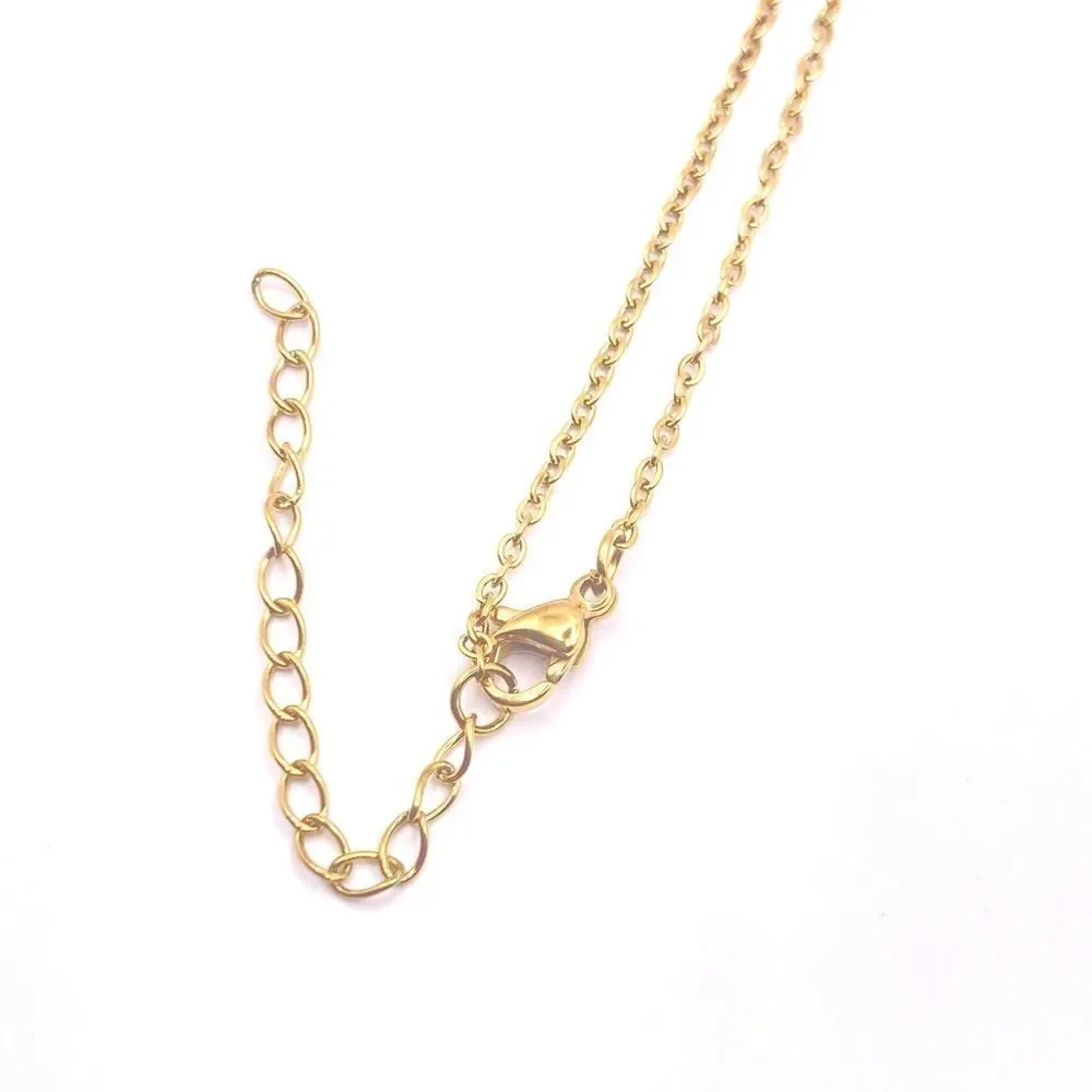 Gold Chain Statement Necklace Rhinestone Initial T Pendant Necklace
